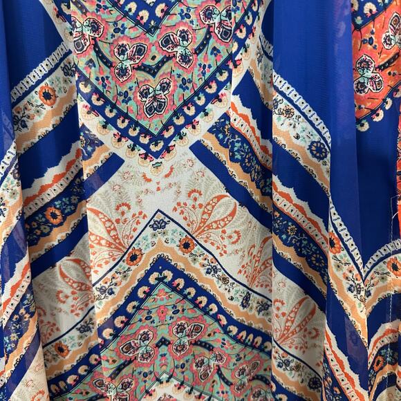 Sequin Hearts Scarf Dress Halter Keyhole Bohemian Sheer Lined Side Slit Small - Picture 4 of 9